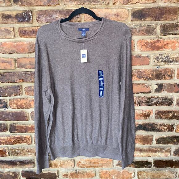 NWT Gap Brown Crew Neck Pullover Knit Sweater Men's Size Medium - Picture 1 of 5